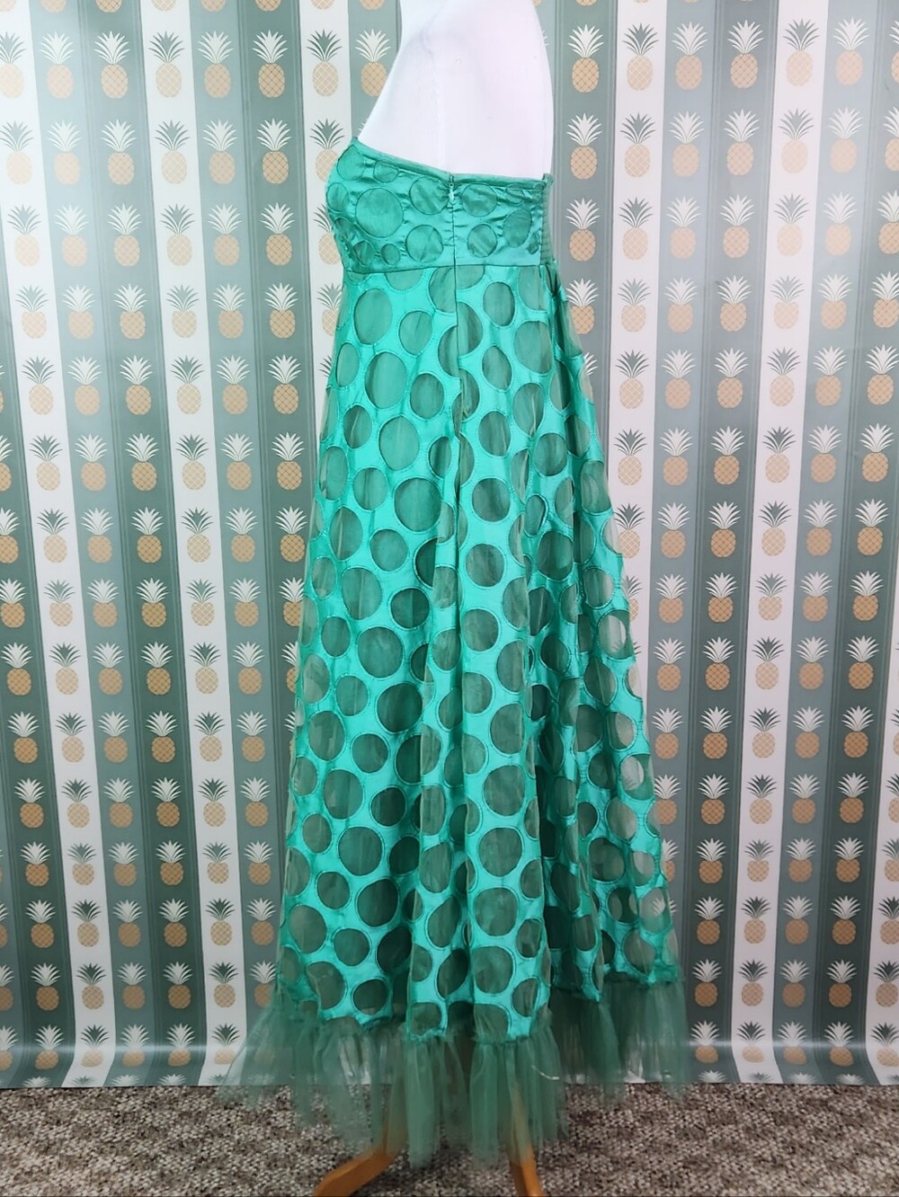 ANTHRO Geisha Designs Polka Dot Strapless MaxiDress - Picture 5 of 9